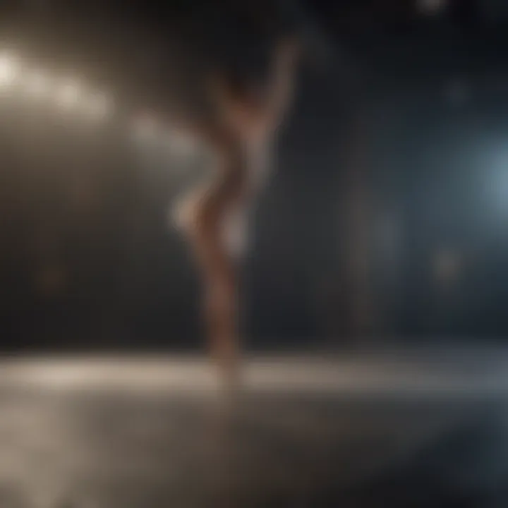 A spotlight shining on an empty dance stage