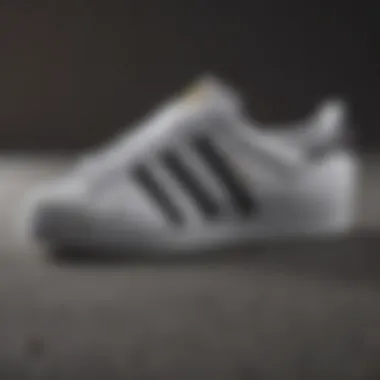 Close-up view of the durable materials used in the Adidas Superstar II