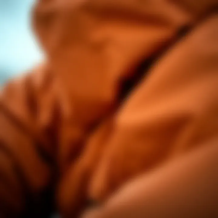 Material Quality and Insulation Close-up of jacket material highlighting insulation and weather resistance