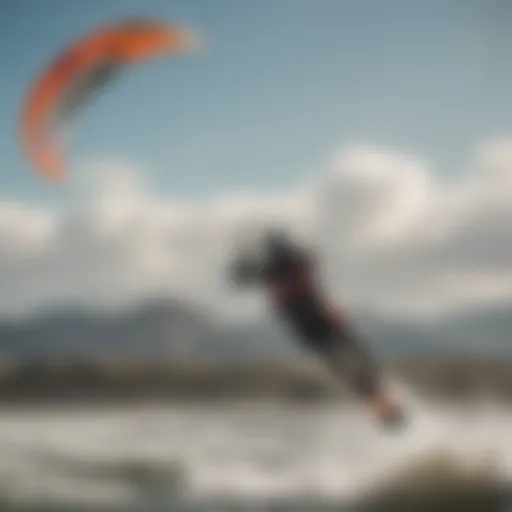 Dynamic action shot of kitesurfing with Airush Kites