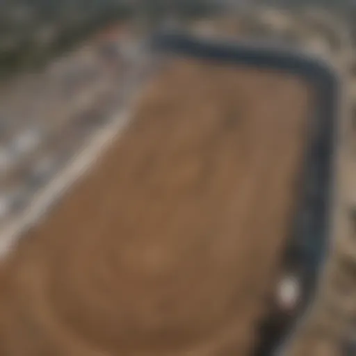 Aerial view of the Anaheim Supercross track showcasing its design and layout