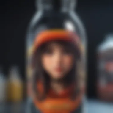 Close-up of a beautifully designed anime sticker on a water bottle