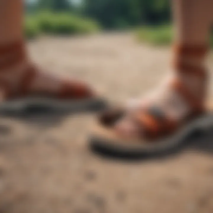 A comparison image highlighting the features of Asuna sandals versus traditional footwear.