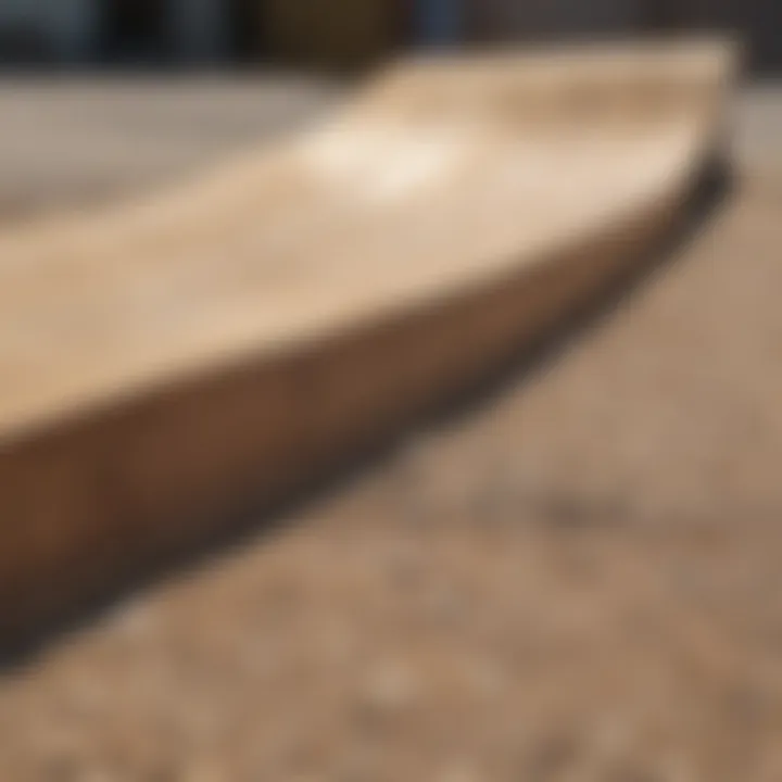 Close-up of materials used for building BMX ramps, including wood and metal