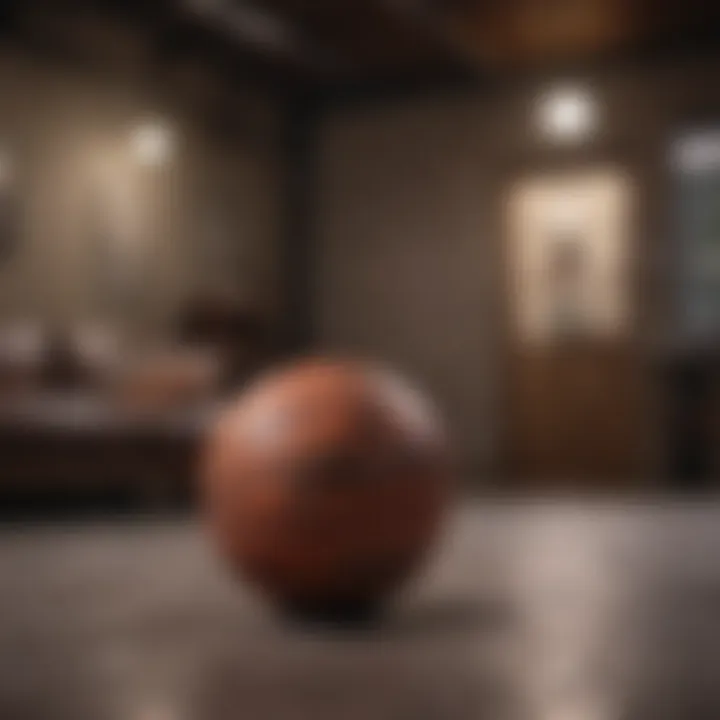 Solo practice with a basketball in a home setting