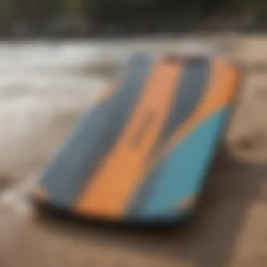 Detailed view of boogie board materials and construction