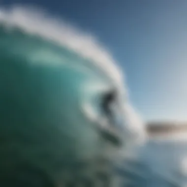 A diverse group of surfers enjoying the waves together