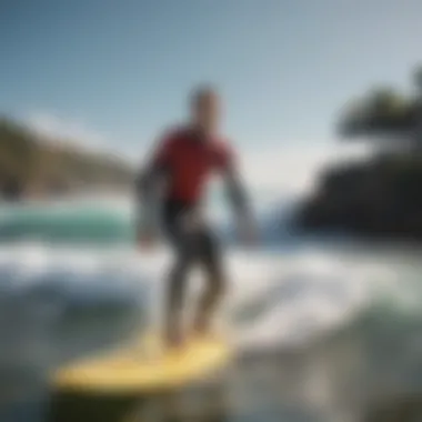 A vibrant surf school with instructors and students