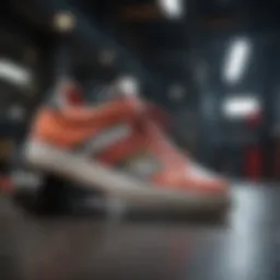 Close-up of a stylish sneaker designed for scootering