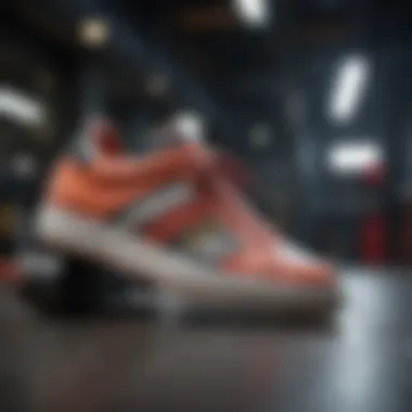 Close-up of a stylish sneaker designed for scootering