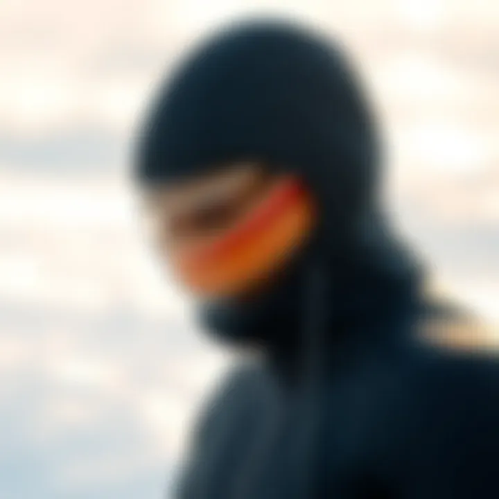 Profile of a wetsuit showcasing insulation layers