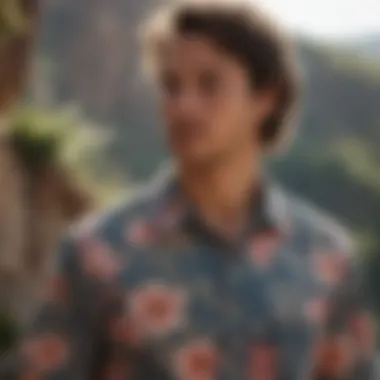 Action shot of an individual wearing the Billabong Sundays Floral Shirt during an extreme sports activity.