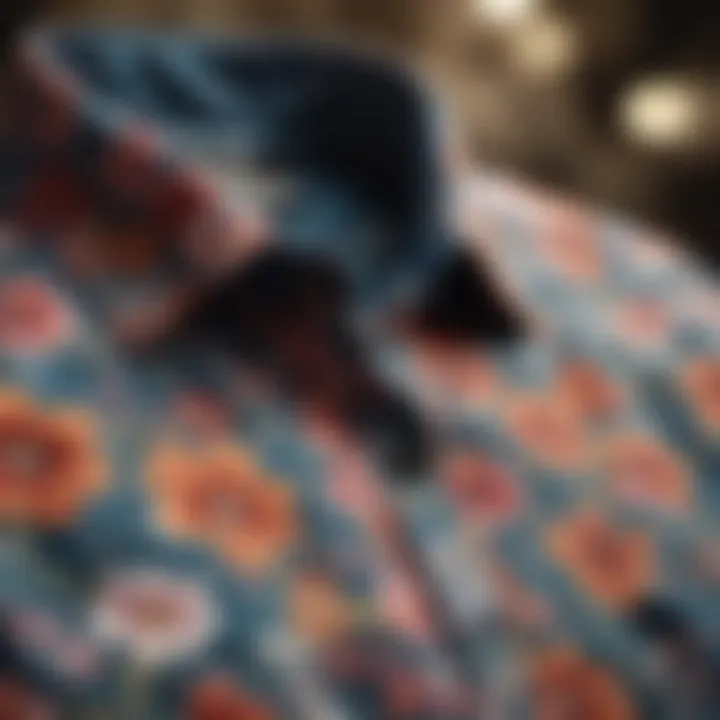 Close-up view of the Billabong Sundays Floral Shirt showcasing its vibrant pattern and texture.