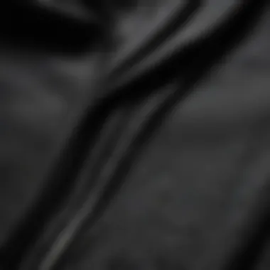 Fabric Focus: Exploring the Texture of the Black Zip-Up Hoodie Close-up of the fabric texture of a black zip-up hoodie, highlighting durability and comfort