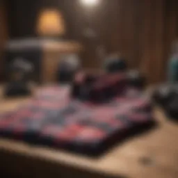 Stylish Brixton flannel shirt on a wooden surface