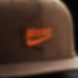 Close-up of the Browns Nike hat showcasing intricate stitching and logo