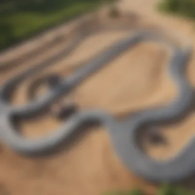 Innovative Pump Track Layout Aerial view of a pump track layout