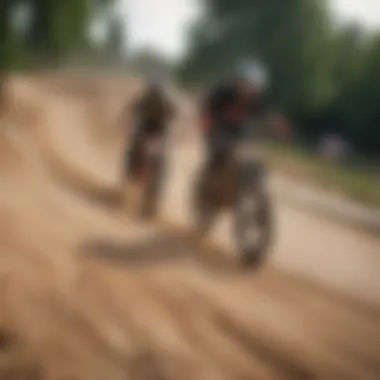 Thrilling Ride on a Completed Pump Track Riders enjoying a finished pump track