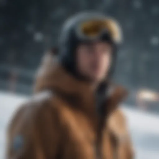 Dynamic action shot of snowboarding wearing a Burton jacket