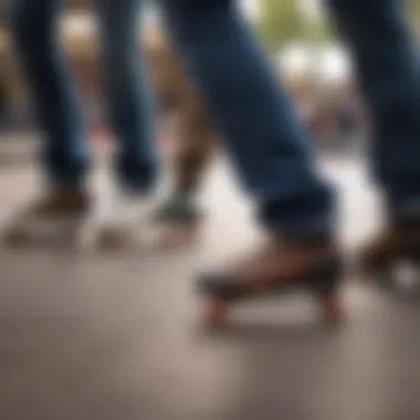 A group of skaters wearing different styles of Cambridge skate shoes