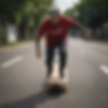 A skateboarder showcasing smooth riding on a Cariuma board