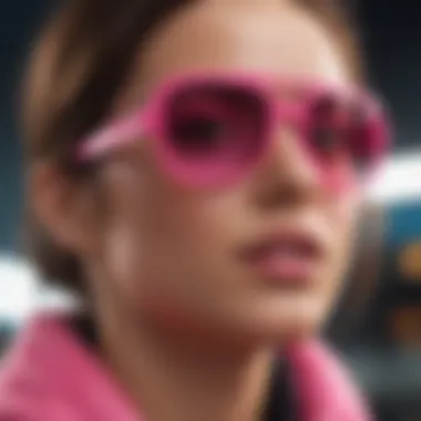 Selecting the perfect pair of neon pink sunglasses from a stylish collection