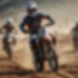 Action-packed motocross race with riders in motion