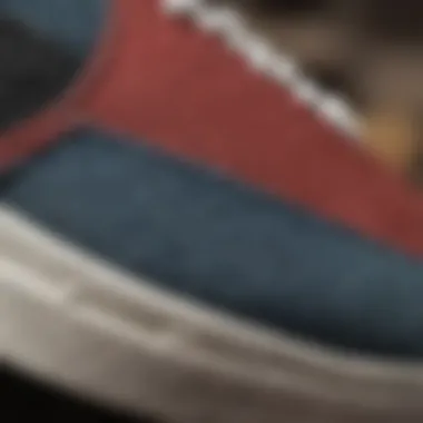 Close-up of the breathable material used in Vans shoes