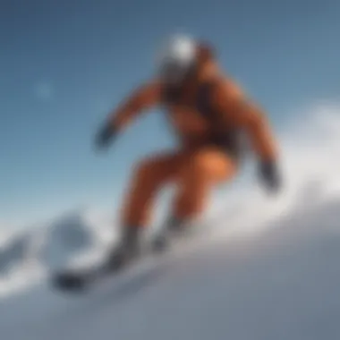 Snowboarder in motion on a slope, demonstrating riding style