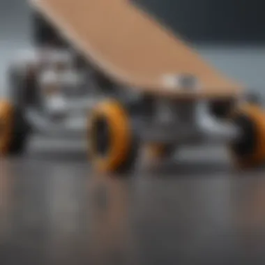 Close-up of various materials used in nine-inch longboard truck construction, highlighting durability and performance.