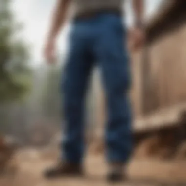 Illustration of cargo pants in an outdoor setting