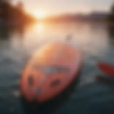 Close-up of the material and construction of a high-quality inflatable paddleboard.