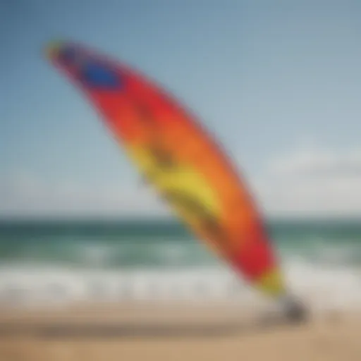 Variety of kiteboarding kites displayed