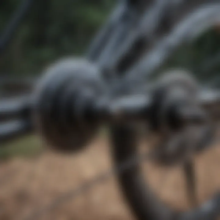 Detail of a mountain bike drivetrain system