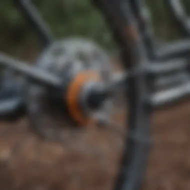 Detailed view of a mountain bike brake system