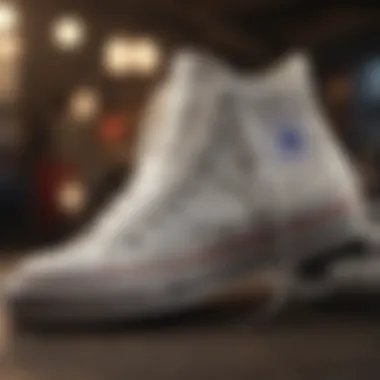 Versatile Collection of Converse Sneakers A collection of Converse all white canvas sneakers displayed in various settings.