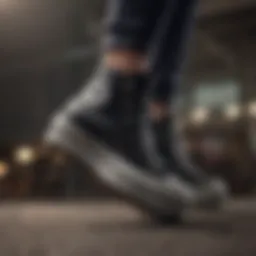 Stylish profile view of the Converse Platform Run Star Hike Black showcasing its unique silhouette
