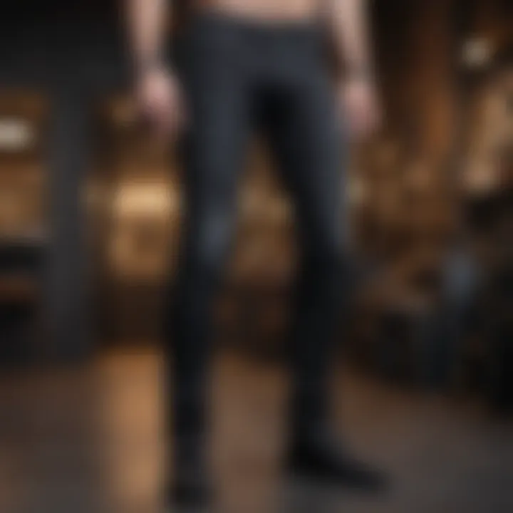 Stylish black jeans showcased on a mannequin in a trendy boutique