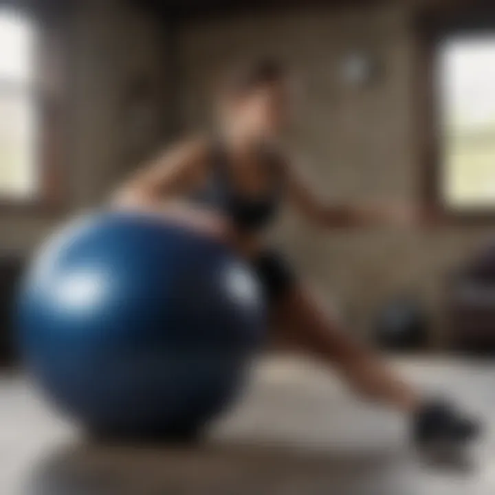 A cyclist doing stability ball exercises to enhance balance