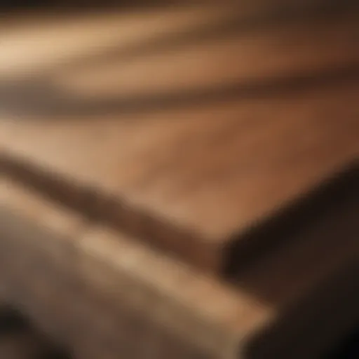 Close-up of quality wood sheets for skateboard deck