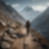 Cyclist navigating steep trails near Everest Base Camp