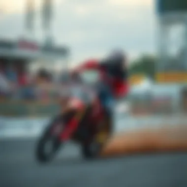 Rider Showcasing Skill at Daytona Motocross rider showcasing skill during a race at Daytona