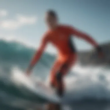 Innovative Surfwear Designs A vibrant collection of surfwear showcasing innovative designs and materials