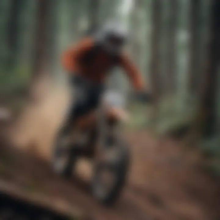 An athlete navigating a challenging terrain, emphasizing the physical demands of enduro mountain biking.