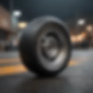 Close-up of skateboard wheels demonstrating design and material variance