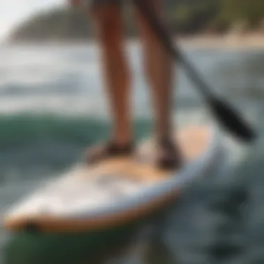 Illustration of safety features on a paddle board