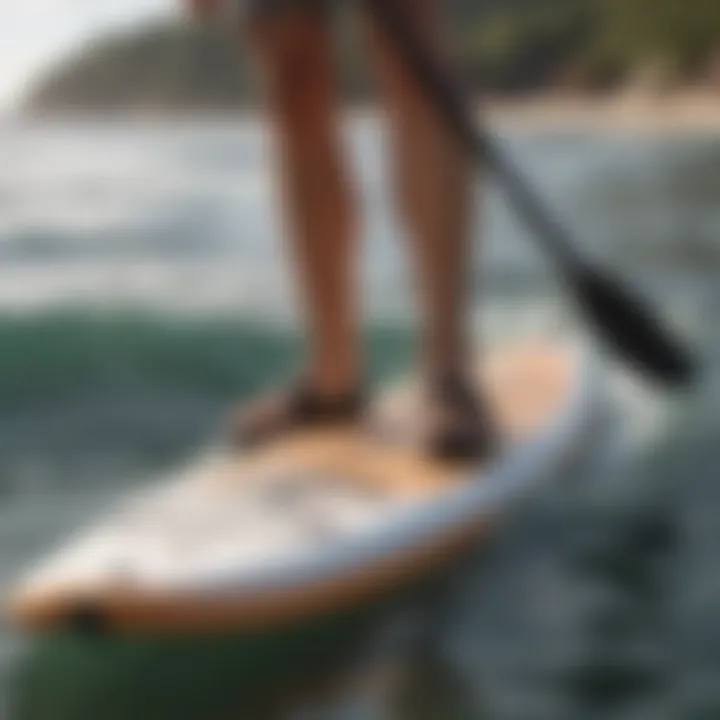 Illustration of safety features on a paddle board