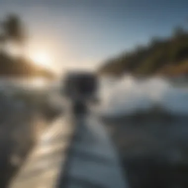 Surfboard with a GoPro attached, capturing waves and ocean action