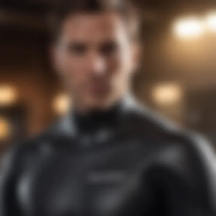 Close-up view of neoprene glue application on a wetsuit