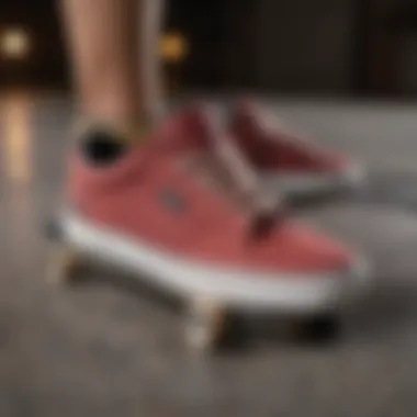 Etnies footwear displayed prominently on a skateboard